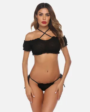 Mesh Bra and Panty Lingerie Set