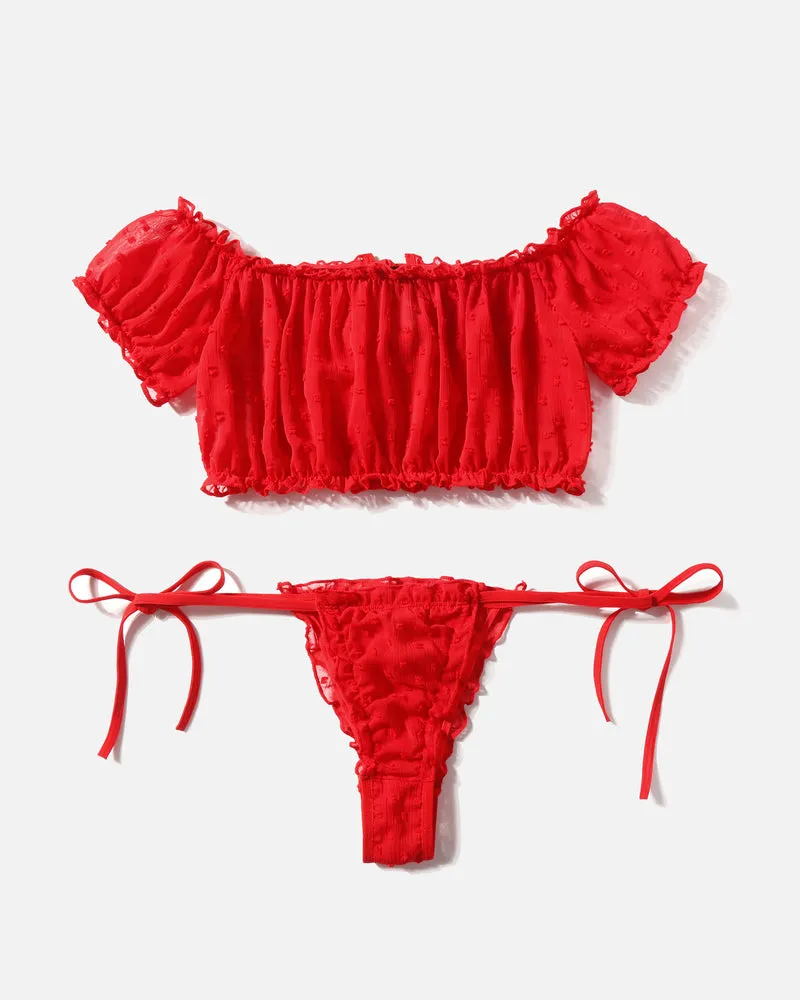 Mesh Bra and Panty Lingerie Set