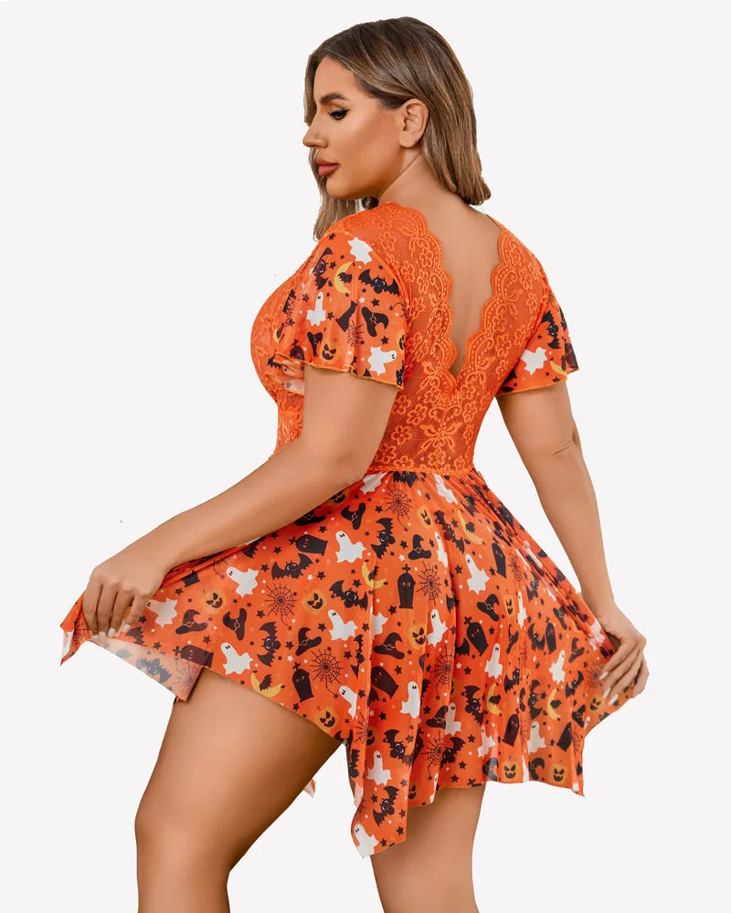 Plus Size Floral Lace Lingerie