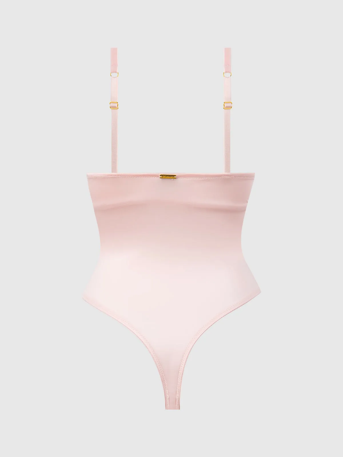 Rising Star Plunge Push Up Bodysuit in Liquid Satin & Lace