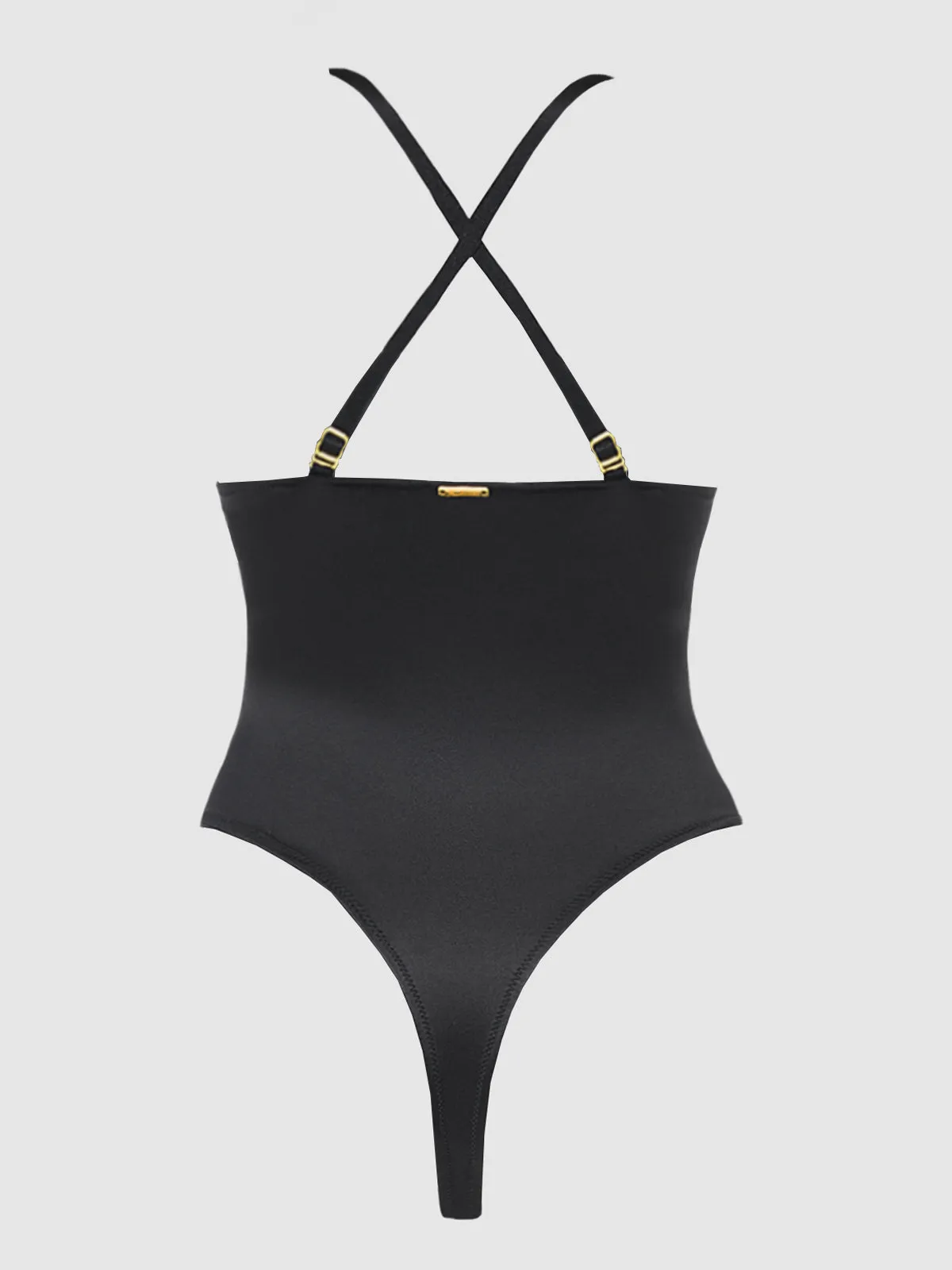 Rising Star Plunge Push Up Bodysuit in Liquid Satin