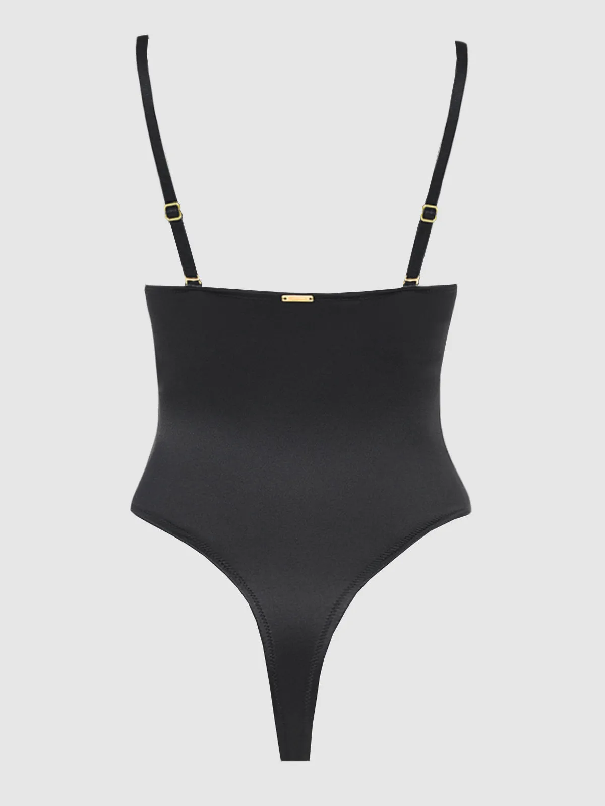 Rising Star Plunge Push Up Bodysuit in Liquid Satin