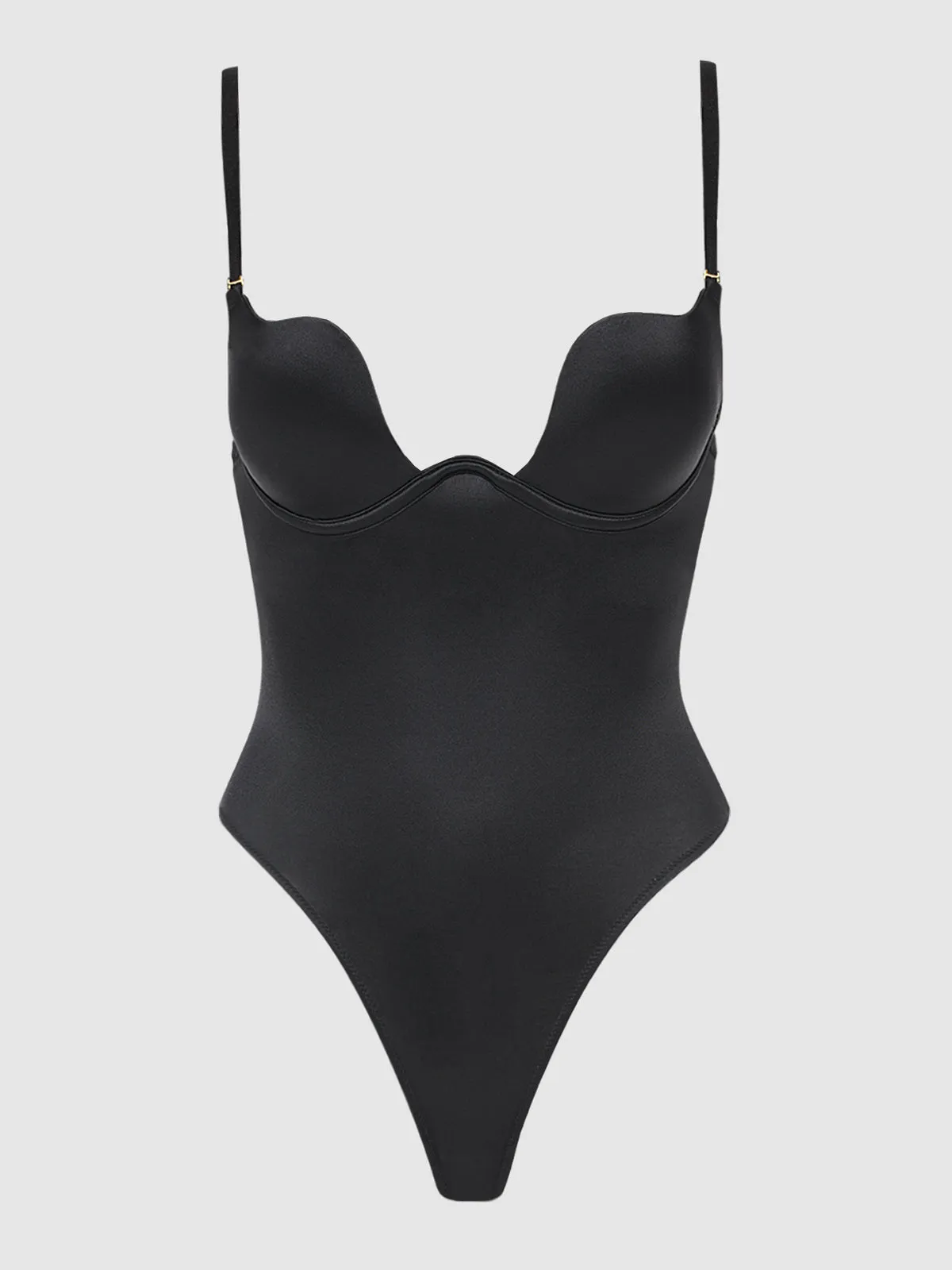 Rising Star Plunge Push Up Bodysuit in Liquid Satin