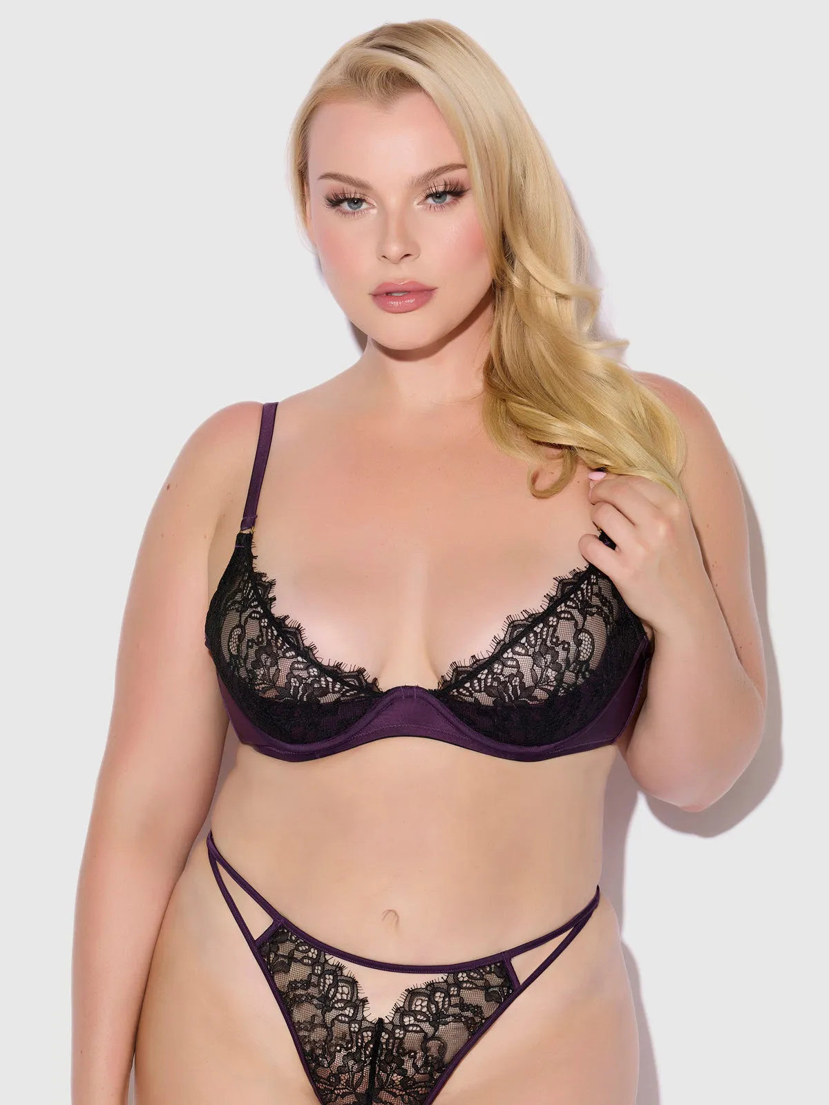 Rosalind Lace & Satin Underwire Demi Bra