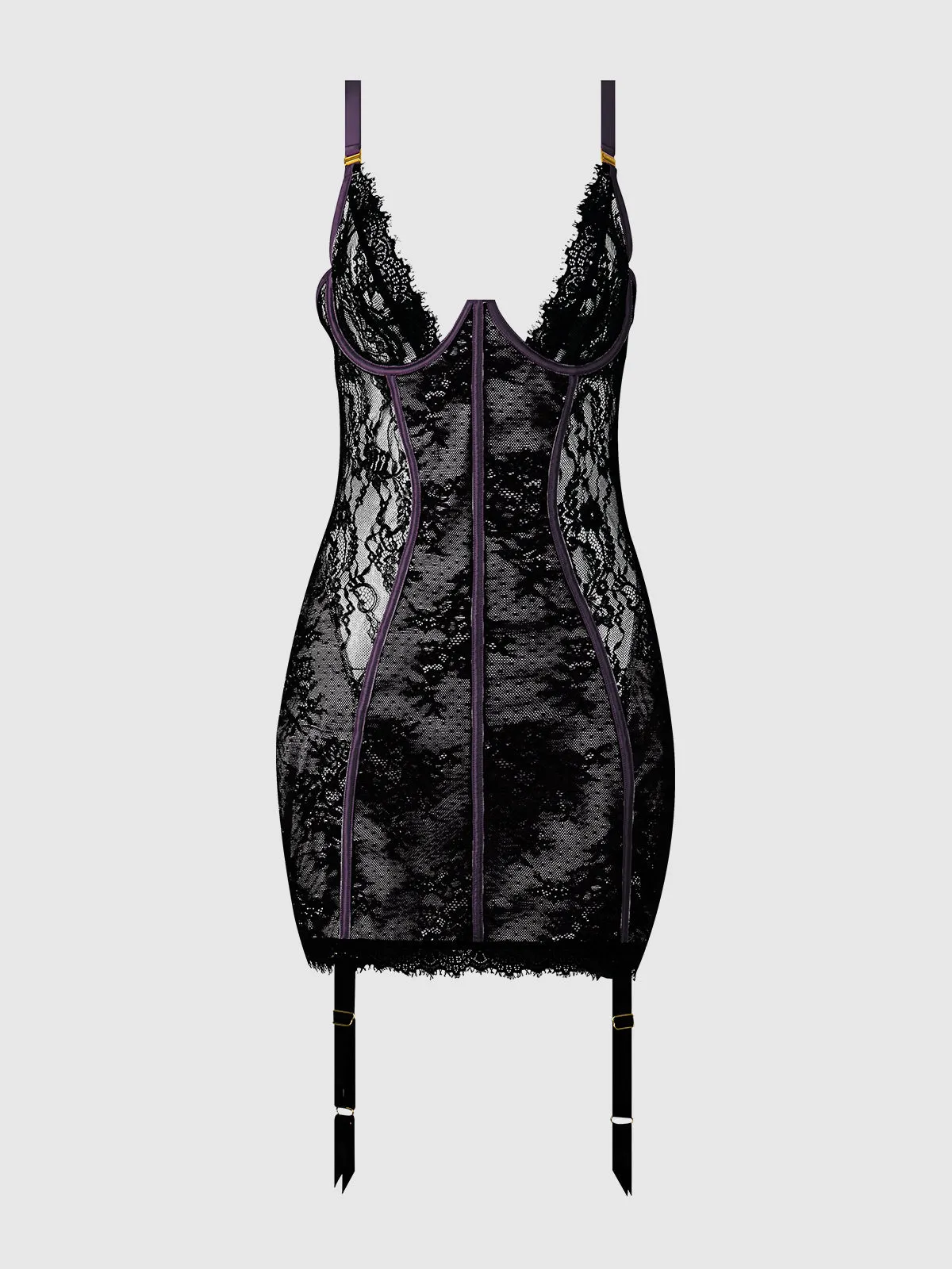 Rosalind Satin & Lace Underwire Chemise