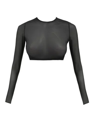 SHEER Crop Top (Black)