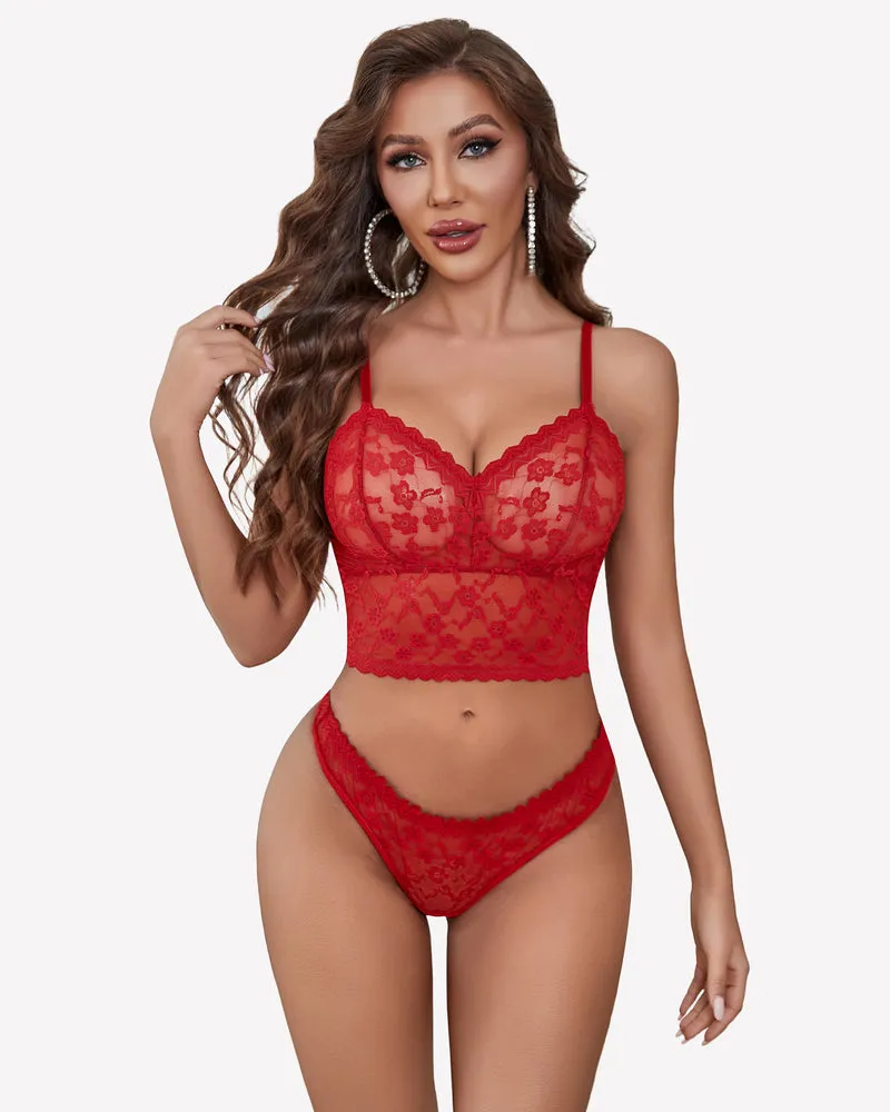 Sheer Lace Bra and Panty Sets