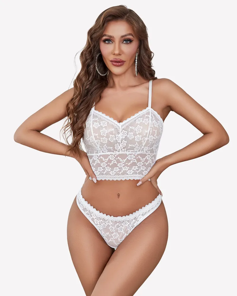 Sheer Lace Bra and Panty Sets