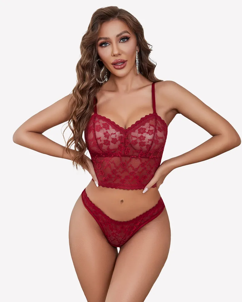 Sheer Lace Bra and Panty Sets