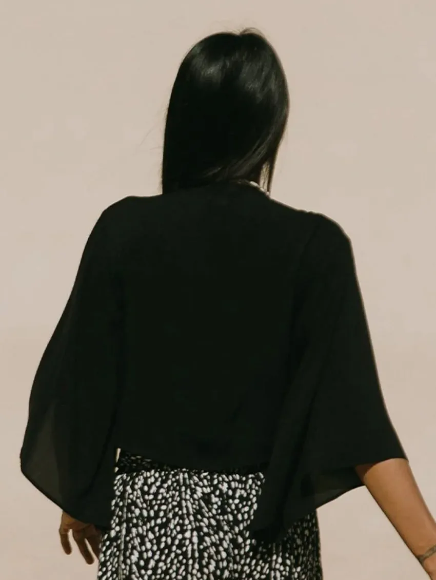 Tribal Wrap Top With Tie Front