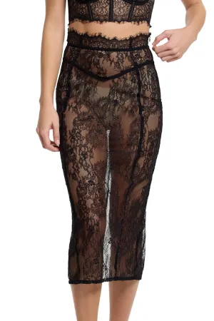 Trina Lace Midi Slip Skirt