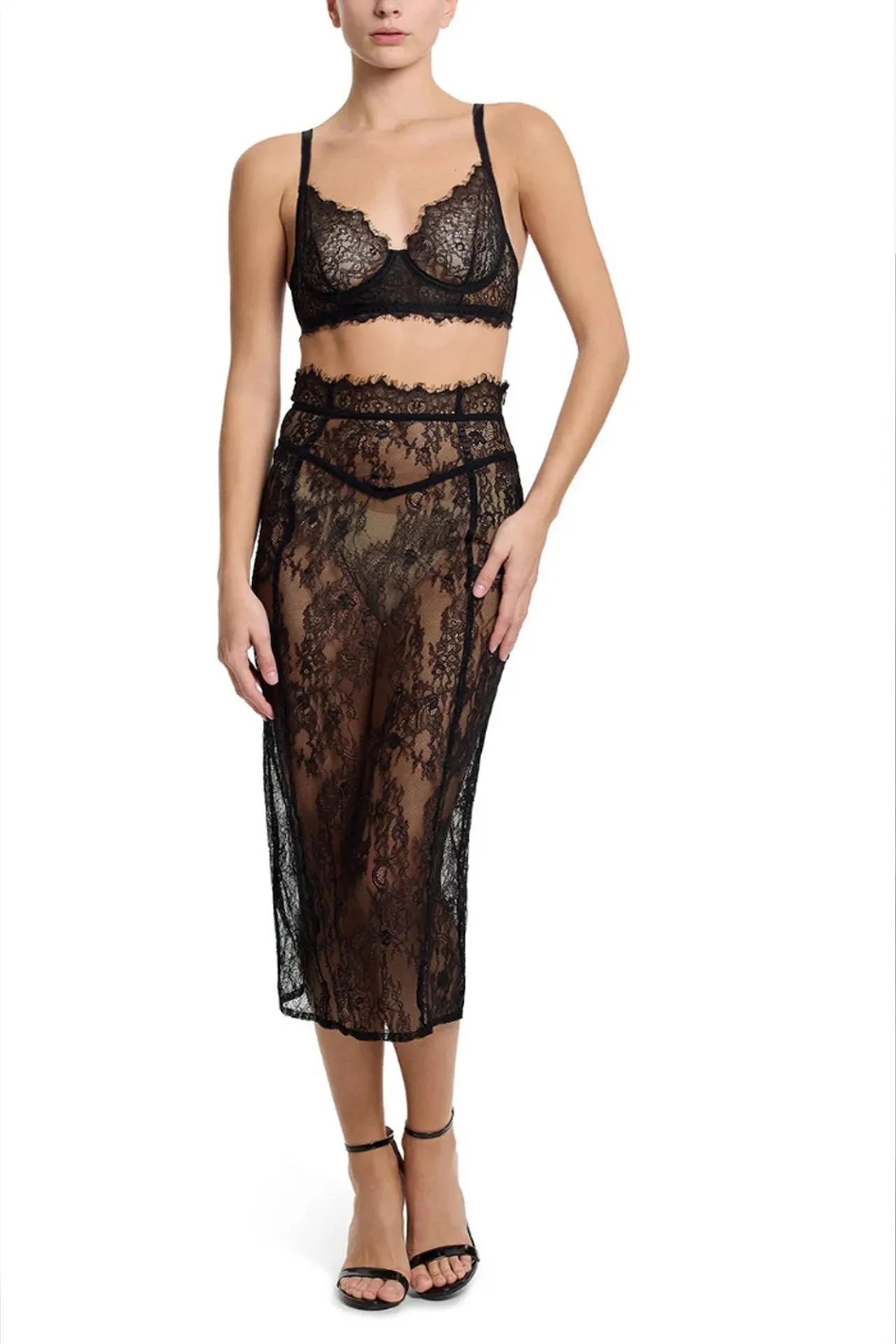 Trina Lace Underwire Bra In Black
