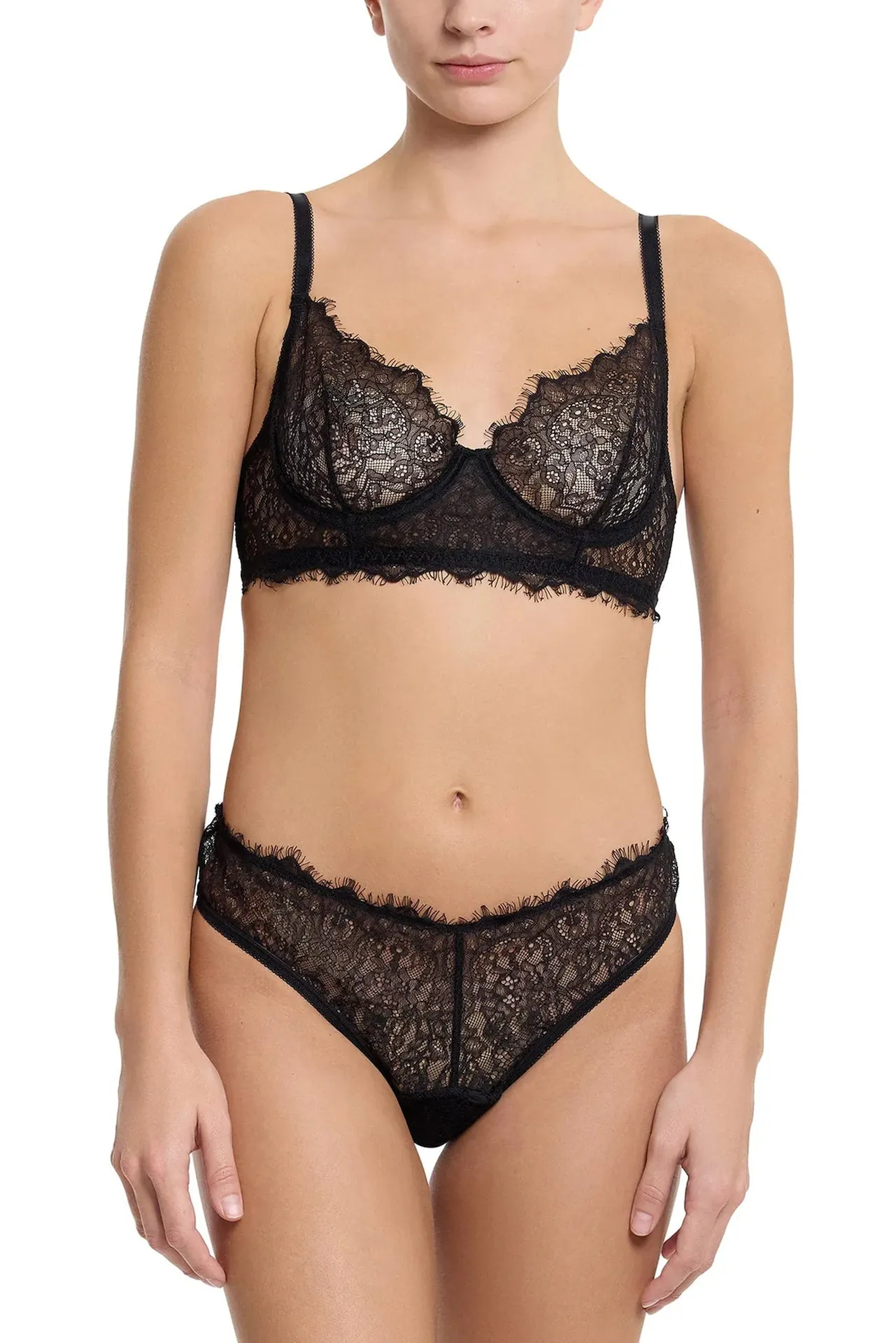 Trina Lace Underwire Bra In Black