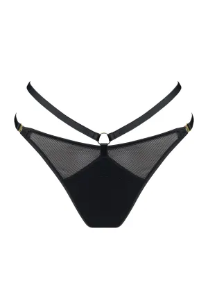Ula Strap Thong Black